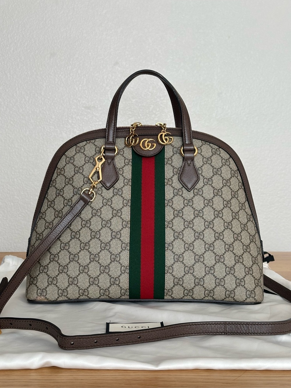 Gucci GG Supreme Ophidia Dome Satchel Bag